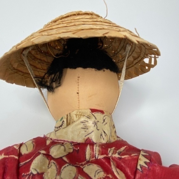 Vintage Handmade Rag Doll Asian Japanese Chinese Cloth Rag 13 Inch Doll - Picture 12 of 16